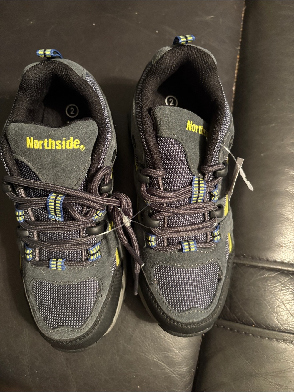 Northside Kids Navy and Gray Sneakers with Yellow Accents